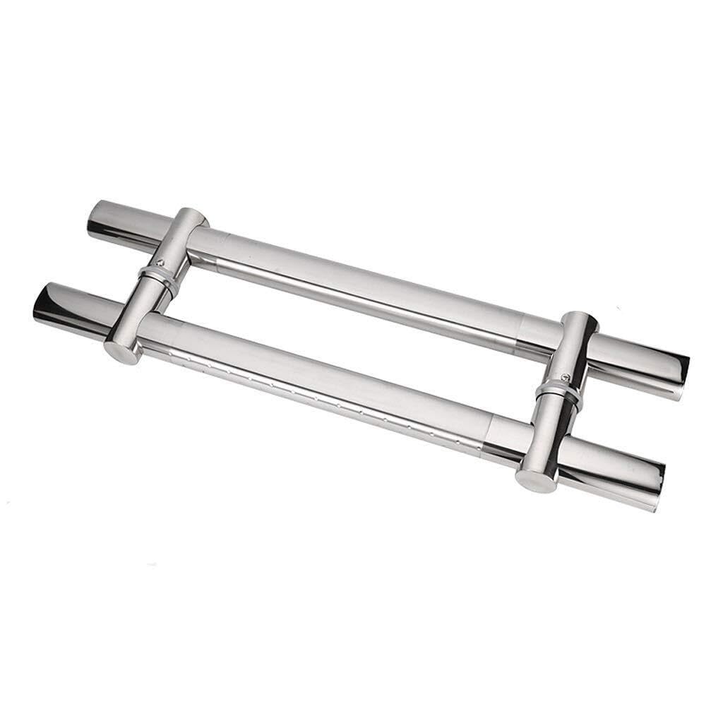 Poignée de porte coulissante tube plat inox pour porte en bois ou verre avec entraxe réglable