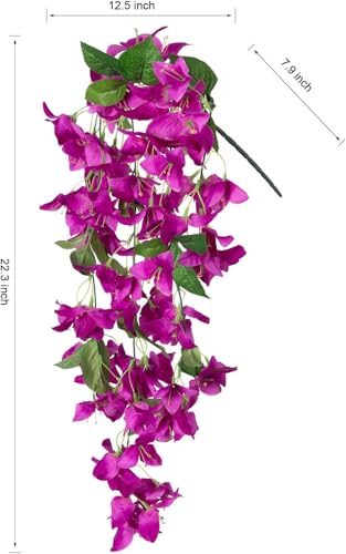 Image of Nutts Artificial Bougainvillea Silk Vines Creepers Hanging Flower Garland for Wedding & Home Decoration, Flower Garland (1, Bougainvillea Creeper (Purple))