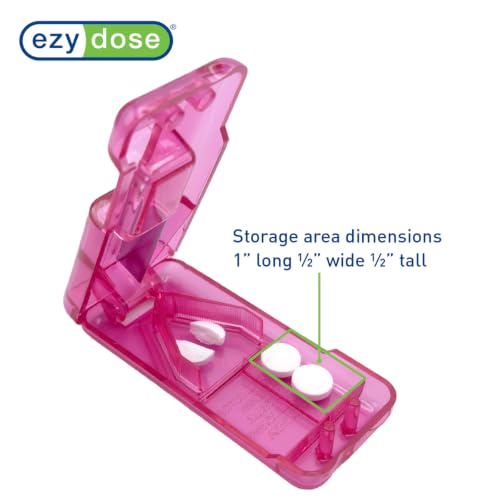 Image of Ezy Dose Pill Cutter & Splitter, Built-in Pill Dispenser, Pink