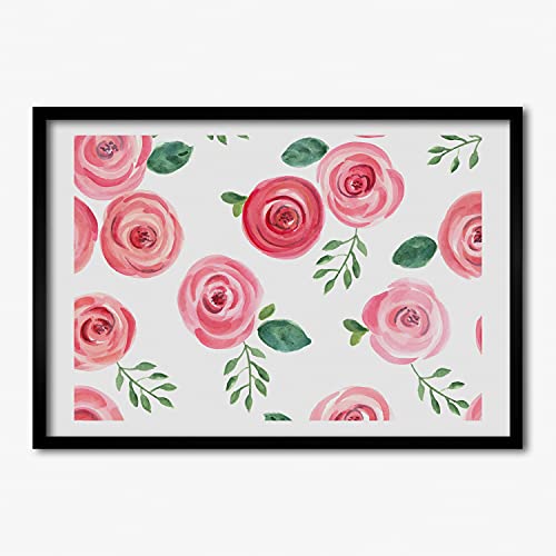 Cadre en Bois Décoratif Tulup 70x50 peinture de roses et finition moderne MDF
