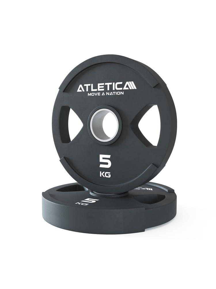 ATLETICA Dual-Gripper Plates (para talerzy do hantli), wysoka ergonomia dzięki konstrukcji z dwoma uchwytami, 2,5 kg do 25 kg