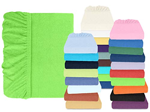 Emily´s Check Spannbettlaken - Frottee - mehrere Farben und Größen 342.385, 70 x 140 cm, Apfel Cover