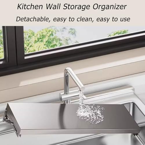 Soporte de microondas plegable resistente, estante de acero de montaje en pared para almacenamiento de cocina, soporte de utensilios de cocina que ahorra espacio, instalación fácil, rack de acero al c