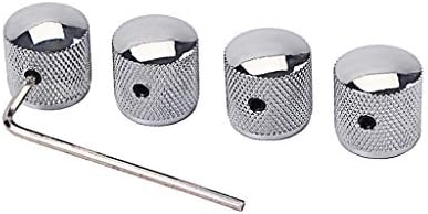 Alnicov Guitar Speed Control Knobs Metal Volume Tone Dome Tone Knobs with Allen Keys Screws Set for Electric Guitar Bass,Chrome Pack of 4