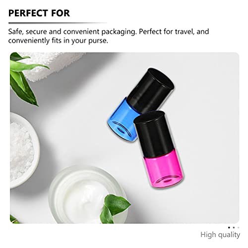 Lurrose Frasco de perfume de vidro recarregável, 16 peças, 2 ml, tubo de rolo de óleo essencial, líq