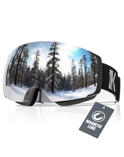 Innerking® Magnetic Ski Goggles, Interchangeable Lens Snow Goggles SGS Approved, OTG Anti Fog...