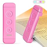 Glocusent Luz Lectura Recargable USB, Lampara de Lectura LED con Pinzas, 3 Colores Ámbar & 5 Brillos Regulables, Compacta y de Larga Duración,Regalo para los Amantes del Libro