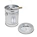 Balvi Cenicero Garbage en forma de cubo de basura Con tapa Metal galvanizado 13cm