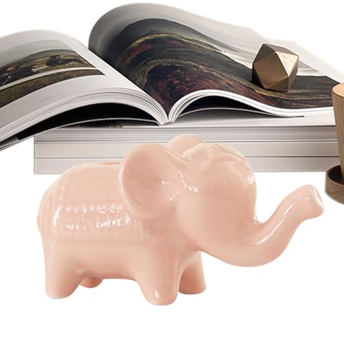 Generico Estatua De Elefante Decoración Hogar | De Colección De Cerámica para Escritorio - Figuras De Elefante para Y,para Estancia Familia Granja Fiestas Bandeja De Niveles Interior Y