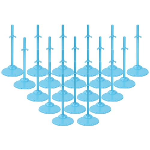 Image of Doll Stands, Doll Stands Display Holder with Adjustable Waist Clip, Blue Doll Support Stand for 11 to 13 Inch Dolls Action Figure Stand Doll Accessories (20pc-Blue)