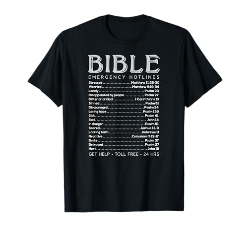 Bible Emergency Numbers Funny Hotline Christian T-Shirt