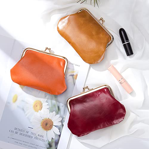 Simple Sheepskin Small Ultra-Thin Women Wallet Coin Purse Soft Genuine Leather Clip Multi-Functional Practical Bag Female Card Holder Clutch Key Case, Wine Red, Small, Modern3