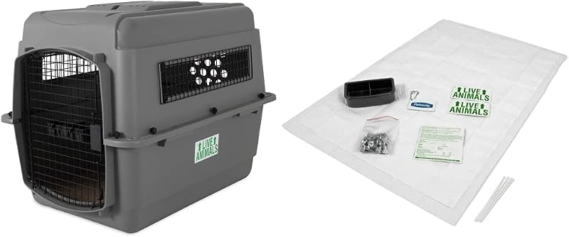 Petmate Sky Kennel - Transportín para mascotas (32 pulgadas) y kit de viaje para perrera Petmate 290300