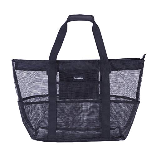 Large Beach Bag with Zipper Lightweight Beach Toy Bag Mesh Bag for Swimming Pool Sand Toys3