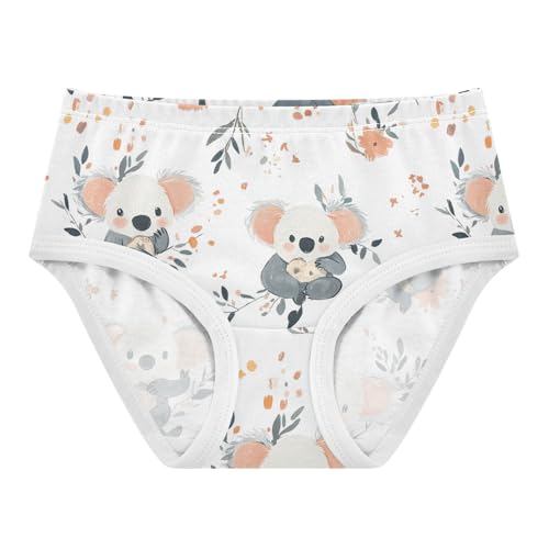 Wusikd Cute Koalas Girls' Underwear Cotton White Girls Briefs Soft Toddler Underwear 2T