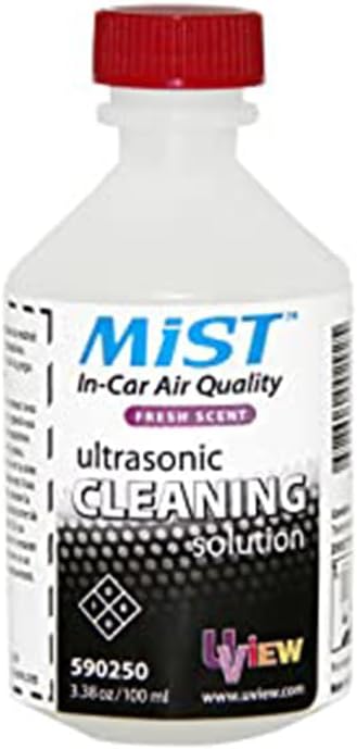 UView 590250 MIST 3.4oz (100ml) Automotive HVAC Cleaning Solution for Vehicle Interiors and Ventilation Systems, Use with MIST II 590160 Ultrasonic Cleaning Unit, Fresh Scent, Case of 12 Bottles