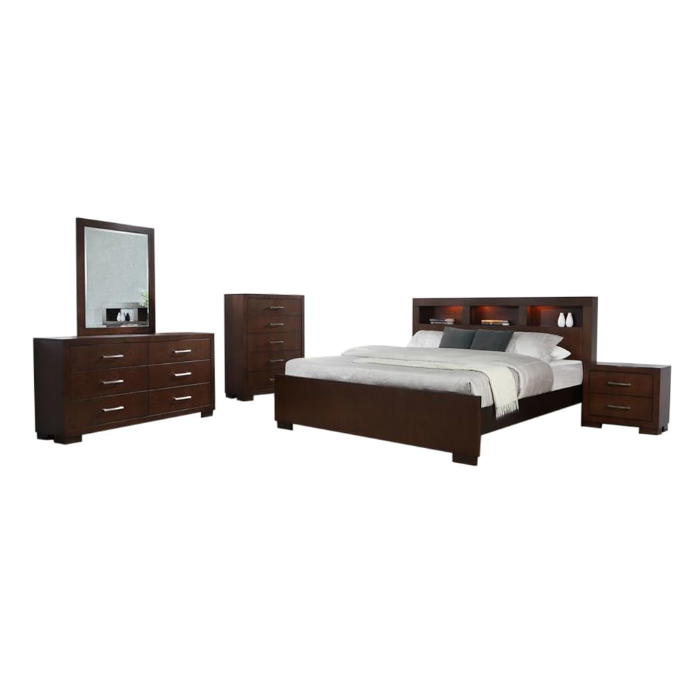 Coaster Jessica Eastern King Bed 5-Piece Set, Cappuccino