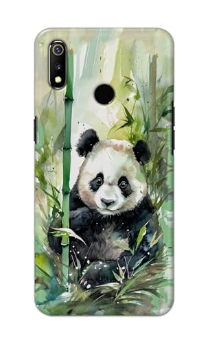 Image of Printed Hard Back Cover for Realme 3 | Realme 3i Back Cover (Panda -J1) -190724(EA)