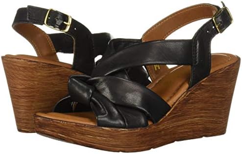 Bella Vita Wes-Italy Slingback Sandal Wedge, Black Italian Leather, 6.5 W US | Image 6
