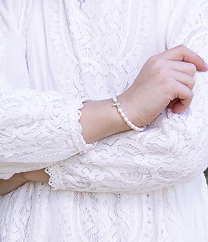 Children's Sterling Silver Bracelet with Cross for First Communion, Baptism or Christening4
