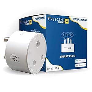 Crescent Smart – Parasmani 10A Wi-Fi Smart Plug, Best Suitable for Small Appliances Like (Television, Wall Lamp, Mobile…