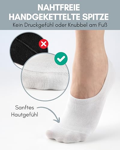 HELDENWERK 10 Paar Füsslinge für Damen & Herren - Unsichtbare Sneaker-Socken atmungsaktiv & bequem - Füßlinge in schwarz, weiß, grau