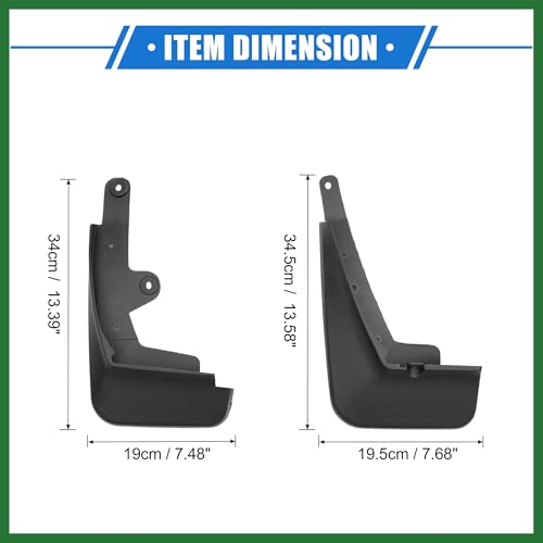 Image of Motoforti Mud Flaps Kit Compatible for Mazda CX-30 2020-2023, Quality Plastic Black Front and Rear Splash Guards Long-Lasting