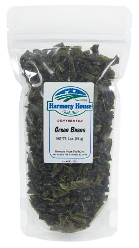 Harmony House Foods Dried Green Beans, cut (2 oz, ZIP Pouch) for Cooking, Camping, Emergency Supply, and More