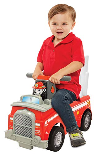 Jakks 55596 - Rutscherfahrzeug Paw Patrol, Marshall Feuerwehr Auto, mit Sound- und Lichtfunktion, für Kinder von 12… – Bild 4
