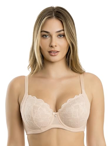 PARFAIT Luxlacy P6000 Pretty Lace and Mesh Full Busted Full Coverage Unlined Non-Padded Wired Bra