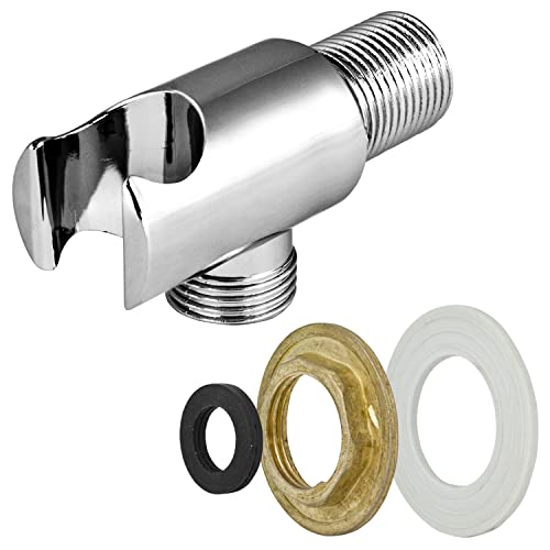 Wandanschlussbogen Rund mit Brausehalterung chrom