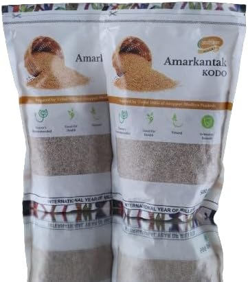 Amarkantak Kodo Proven Organic Kodo Millet Grains, Protein and Fiber Compared to Rice, Perfect for a Range of Millet Dishes Like Idly, Dosa, and Millet Pulao (Pack of 2 Each Pack 500g,1 Kg)