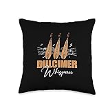 Dulcimer Gifts For Folk Music Instruments Appalachian Mountain Dulcimer Throw Pillow, 16x16, Multicolor