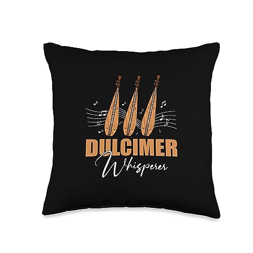 Dulcimer Gifts For Folk Music Instruments Appalachian Mountain Dulcimer Throw Pillow, 16x16, Multicolor
