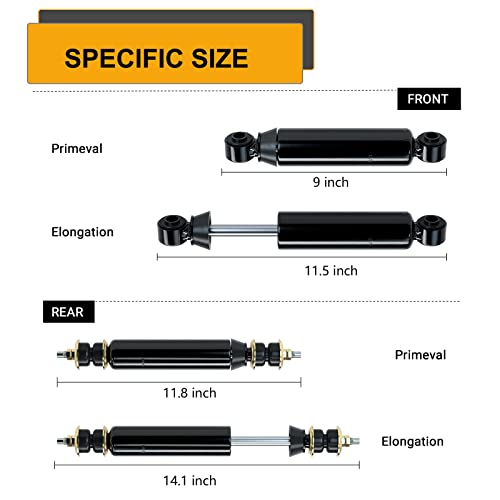 10L0L Club Car Ds Front And Rear Shock Absorbers 4 Pcs For Club Car Ds G&E 1988-Up Precedent G&E 2004-Up 1014235 1014236 1010991 1015813 1013164 #TOP3