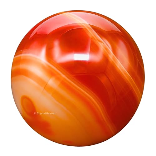 Image of Certified Red Onyx Crystal Ball for Meditation - Premium Crystal Vastu Items for Home and Feng Shui Items for Good Luck - Ideal for Pooja Supplies and Spiritual Practices (2 inch Inch)