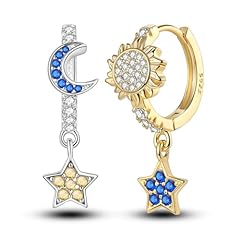 star moon sun earring