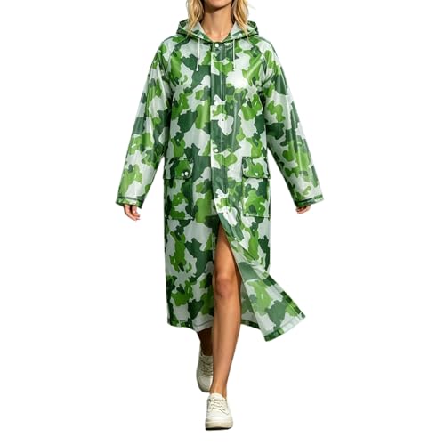 Sonnena Poncho de Lluvia Impermeable con Capucha y Mangas, Reutilizable, Chubasqueros Impermeable para Hombre y Mujer, Ropa de Agua para Viajes y Exteriores, Talla Única