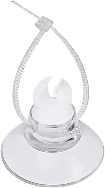 Pawfly 20 Pack Aquarium Suction Cups with Clips and Adjustable Zip Ties Cables Fish Tank Tools for Binding Moss Holding Airline Tubing Decorations Shrimp Nests and Reptile Hammocks