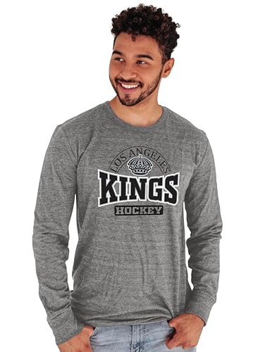 Los Angeles Kings NHL Officially Licensed Tri-Blend Long Sleeve T-Shirt Beards, X-Large