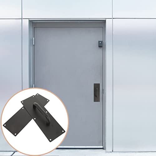 Hanabass Barn Door Handles Sliding Door Handle Stainess Steel Door Handle Commercial Door Handle Push Door Plate Handle Closet Door Handle Attachment （Black） Barn Door Handles Sliding Door Handle #TOP2