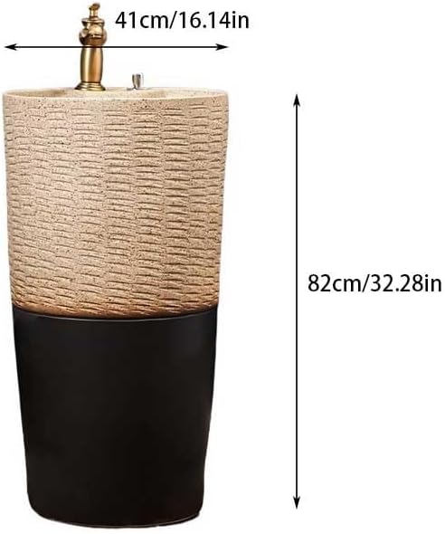 Pedestal Sinks Floor-Standing Column Sink Household Bathroom face wash Basin Ceramic Bathroom Sink (A)