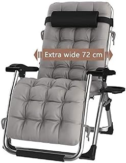HZH Espreguiçadeira Cadeiras de jardim Zero Gravity Pátio Espreguiçadeira Cadeira dobrável no jardim Poltrona reclinável ao ar livre Cadeira de balanço com almofadas Suporta até 200 kg (cor, preto),