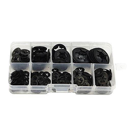 Mogen886 260Pcs M2-M12 Steel Nut Locking Star Washers Bearing Clamps Fastener Washers Set Kit Repair Tools Black #TOP23