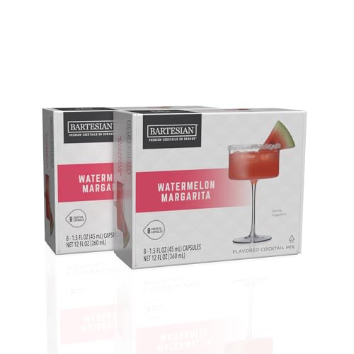 Image of Bartesian 16-Pack Watermelon Margarita Mixer Capsules for Cocktail Machine - Home Bar Mixology Cocktails Mix Pod Capsule Set To Use With the Bartesian Cocktail Drink Maker Machine