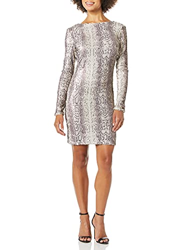 Dress the Population Women's Emery Long Sleeve Stretch Sequin Midi ...