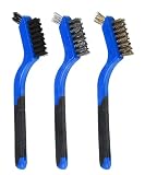 PAIYUE 3PCS Detailing Brush Set,Car Accessories Universal Durable Nylon Brush,Car Detailing Brushes Set for Delicate Surfaces and Daily Cleaning,Automotive Cleaning Brushes (Blue)