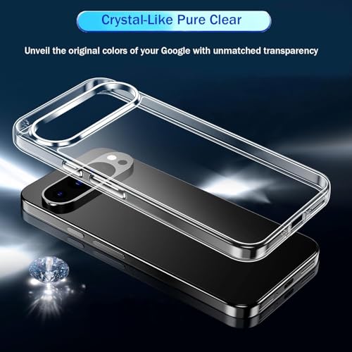 Image of REALCASE Silicone Google Pixel 9 5G Back Cover Case, Scratch Resistant Protective Crystal Clear Transparent Shock Proof Bumper Back Cover Case for Google Pixel 9 5G