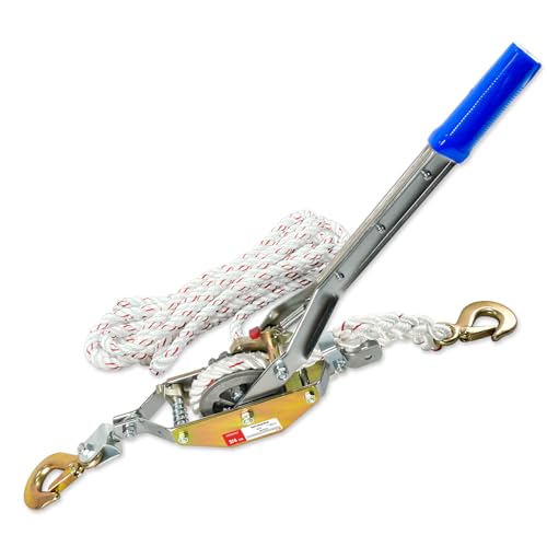YATOINTO Extrator de corda de 3/4 toneladas com 6 metros de diâmetro de 1,5 cm de guincho com 2 ganc