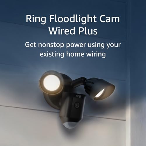 Ring Floodlight Cam Wired Plus with motion-activated 1080p HD vid...
